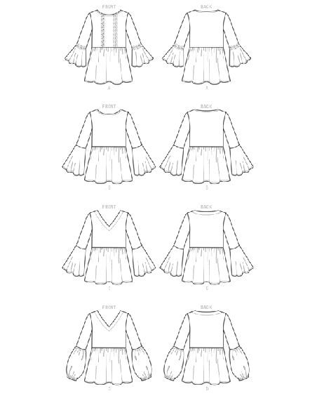 Patron Butterick 6486/Y - Hauts