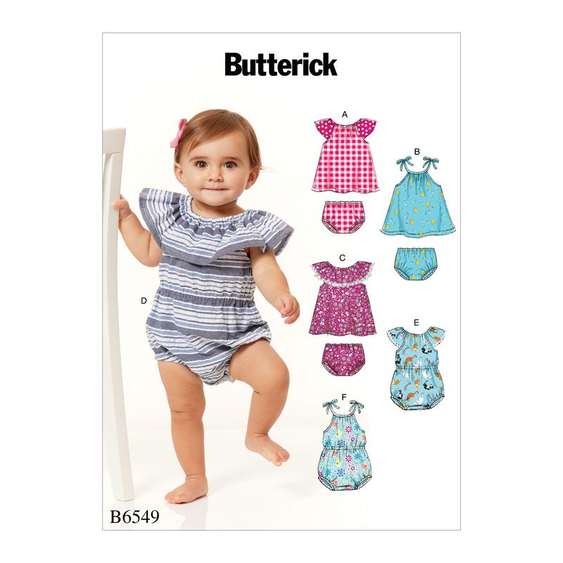Patron Butterick 6549/YA5 - Barboteuse, robe et culotte