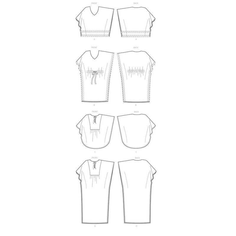 Patron Butterick 6559/Y - Haut, tunique et caftan