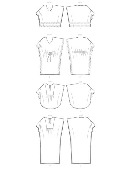 Patron Butterick 6559/Y - Haut, tunique et caftan