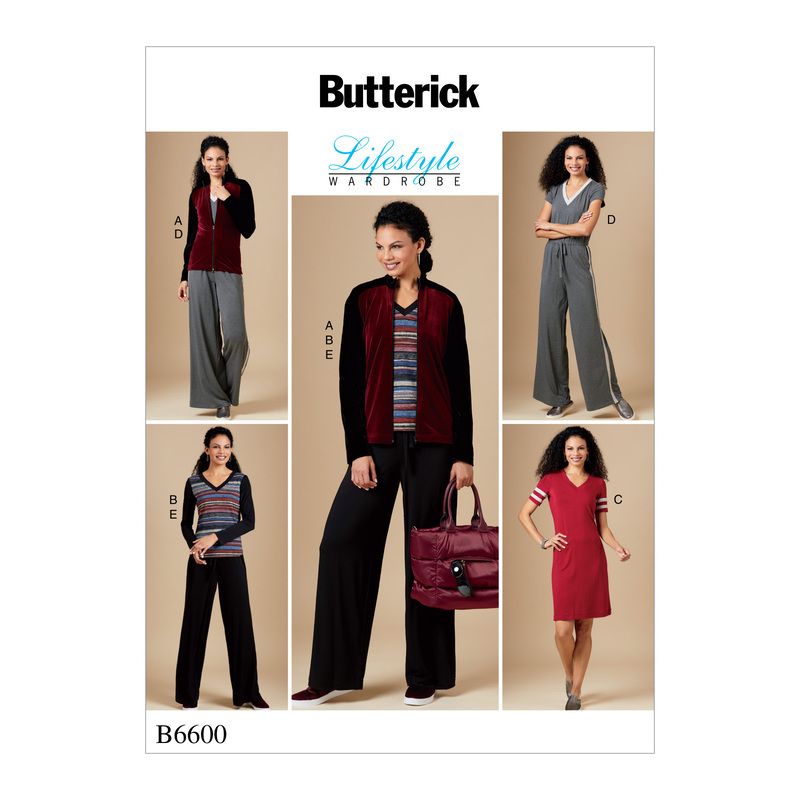 Patron Butterick 600/Y - Veste, haut, robe, combinaison et pantalon