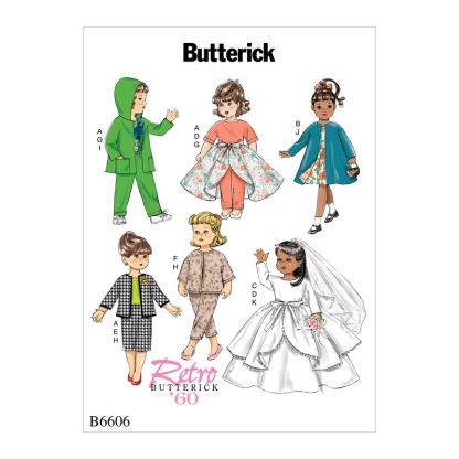 Patron Butterick 6606/OSZ - Vêtement pour poupée de 46cm