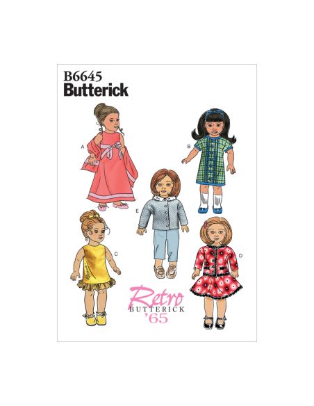 Patron Butterick 6645/OSZ - Vêtement pour poupée de 46cm