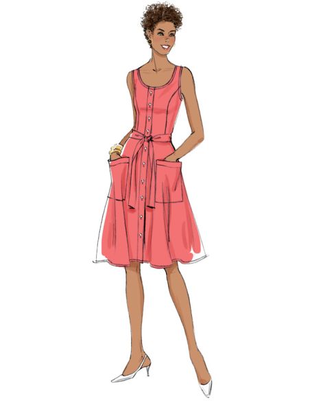 Patron Butterick 6674/A5 - Robe, ceinture et sac à main