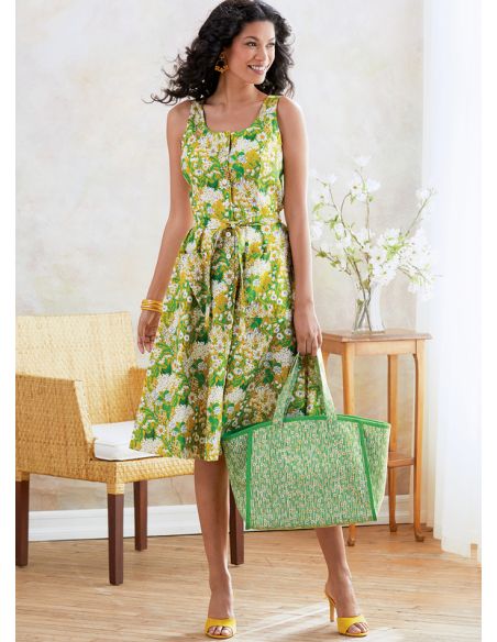 Patron Butterick 6674/A5 - Robe, ceinture et sac à main