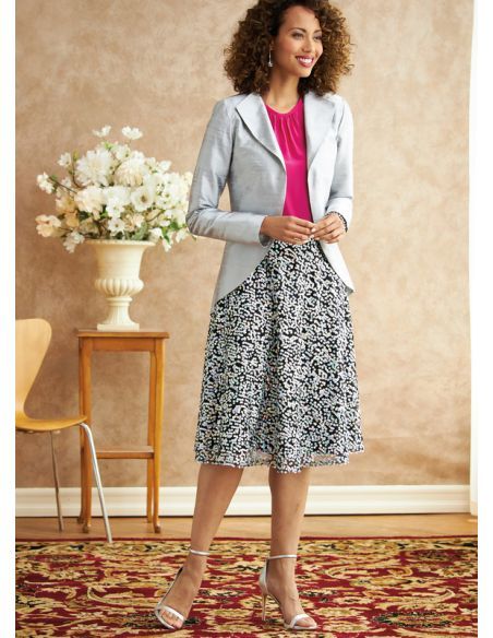 Patron Butterick 6718/A5 - Veste, robe, haut, jupe et pantalon
