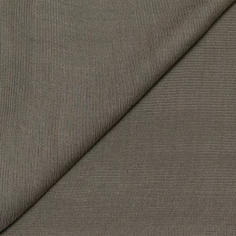 Jersey tubulaire 100% soie - Taupe