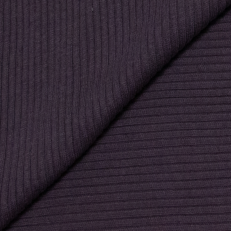 Jersey tubulaire 100% coton côtelé - Violet