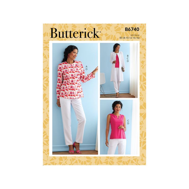 Patron Butterick 6740/B5 - Veste, manteau, haut et pantalon