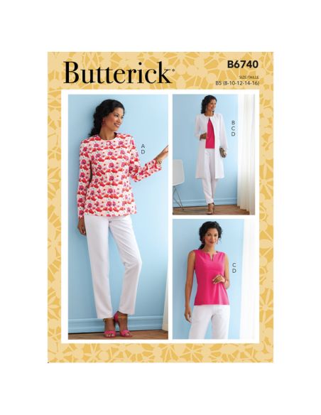 Patron Butterick 6740/B5 - Veste, manteau, haut et pantalon