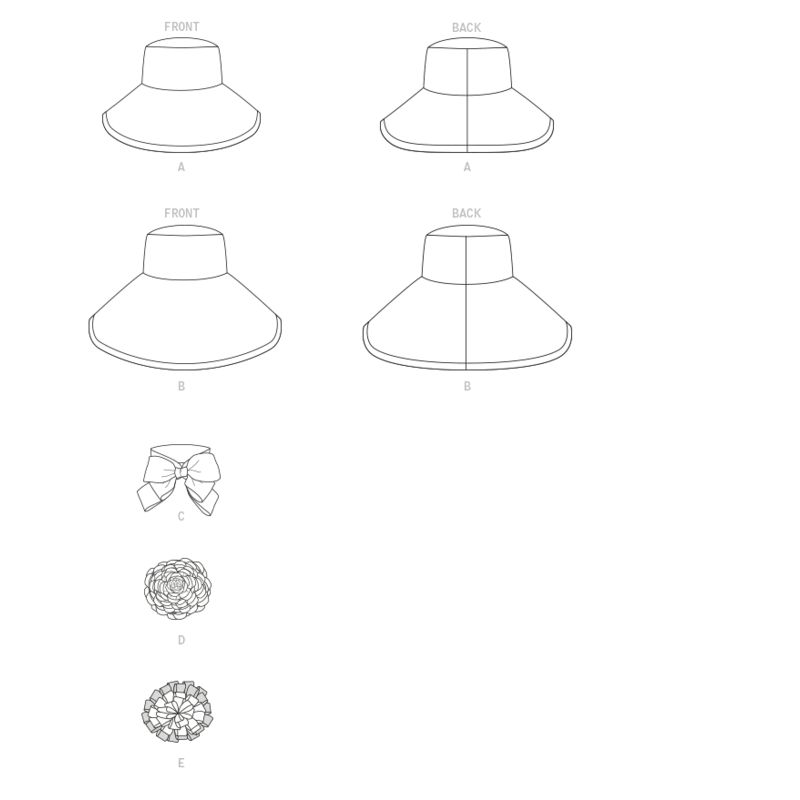 Patron Butterick 6741/A - Chapeau