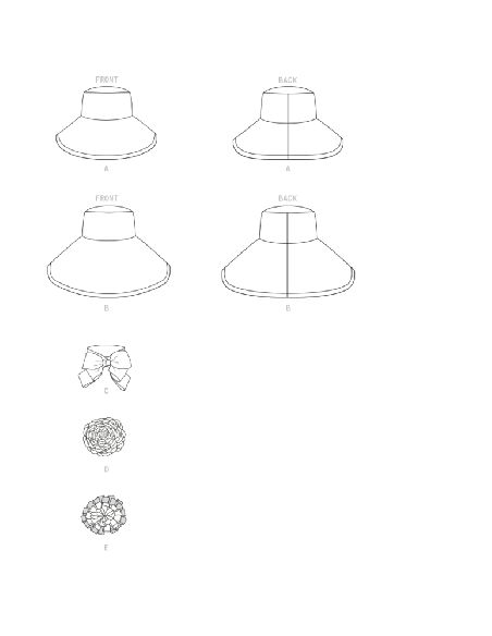 Patron Butterick 6741/A - Chapeau