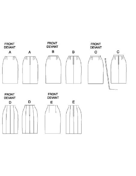 Patron Butterick 6746/BB - Jupe et ceinture