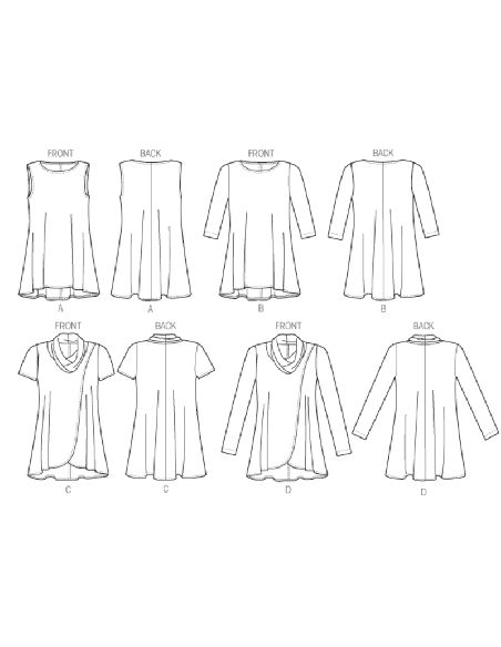 Patron Butterick 6752/Y - Tunique