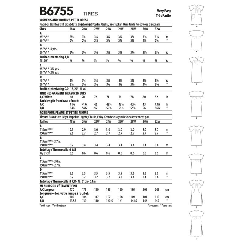 Patron Butterick 6755/RR - Robe