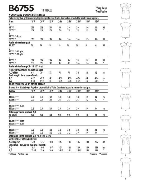 Patron Butterick 6755/RR - Robe