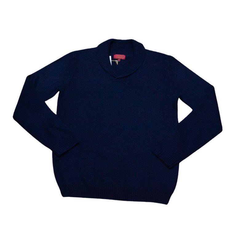 Pull 100% Yak fermeture brandebourg - Marine (Taille S)