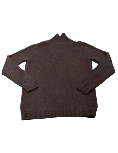 Pull 100% Yak fermeture brandebourg - Marron (Taille S)