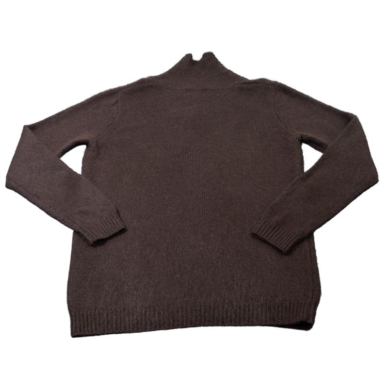 Pull 100% Yak fermeture brandebourg - Marron (Taille S)