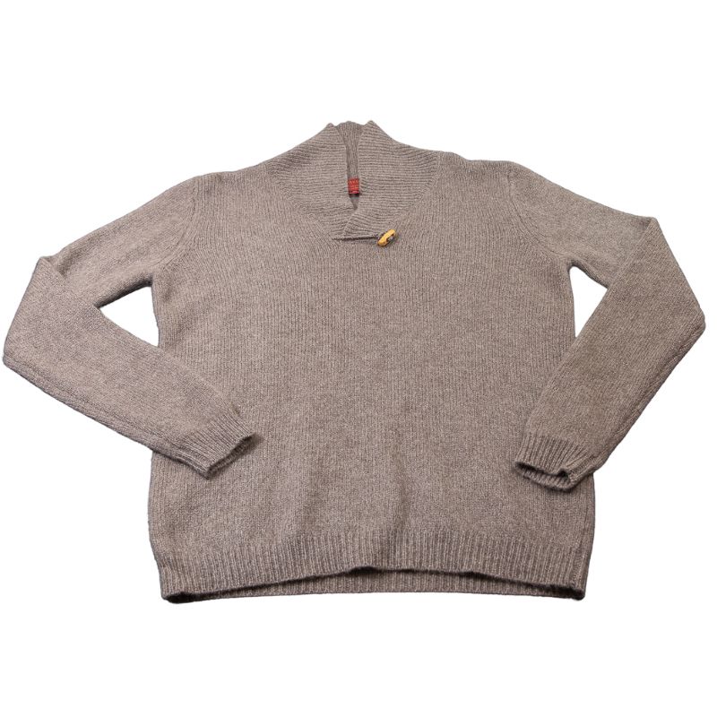 Pull 100% Yak fermeture brandebourg - Beige (Taille S)
