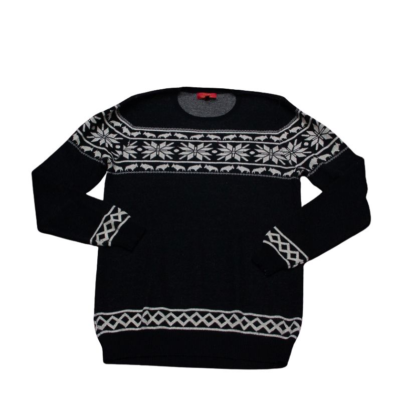 Pull 100% Yak - Noir fantaisie beige (Taille S)