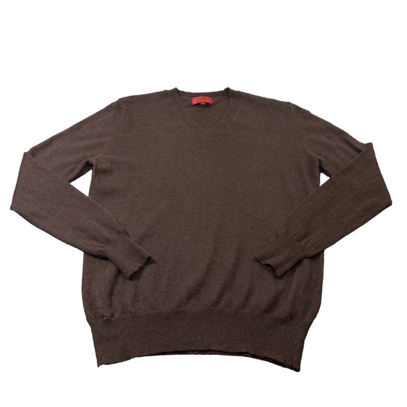 Pull col V 100% Yak - Marron (Taille S)