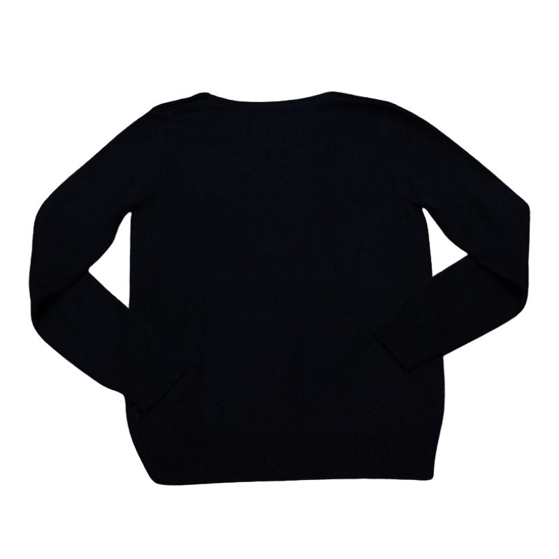 Pull col V 100% Yak boutonné - Noir (Taille M)