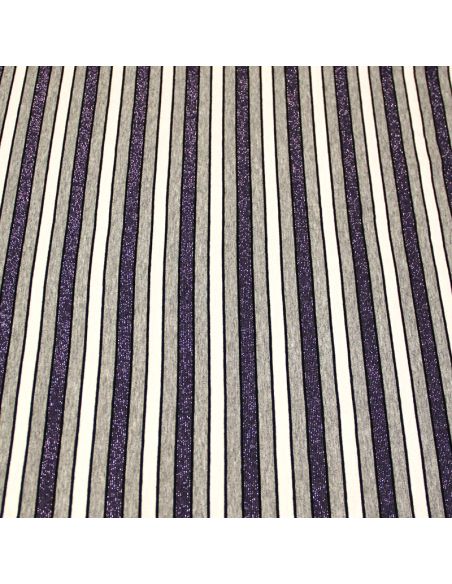 Jersey viscose - Rayure scintillante violette