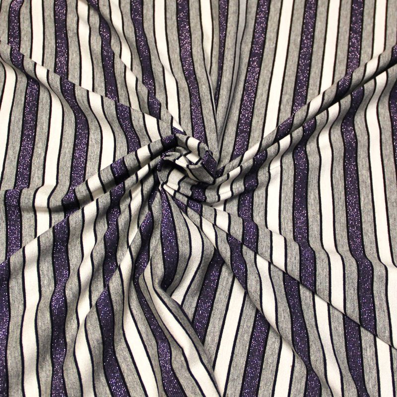 Jersey viscose - Rayure scintillante violette
