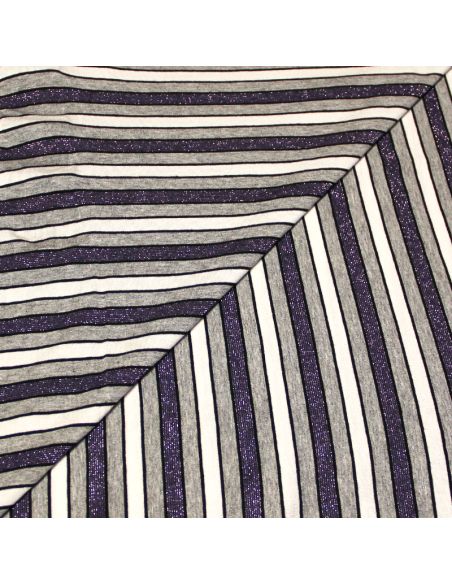 Jersey viscose - Rayure scintillante violette