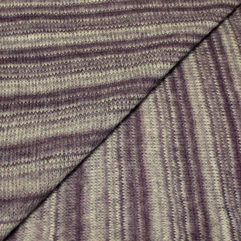 Jersey tricot de laine - Gris & violet