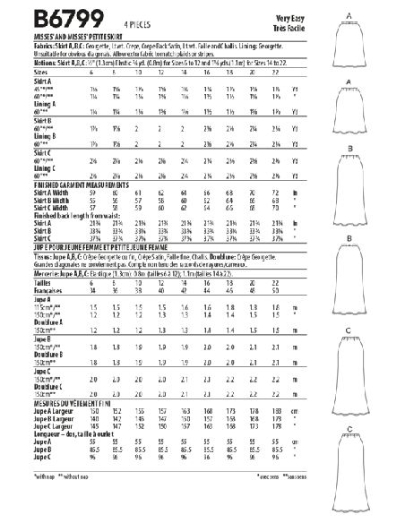 Butterick 6799/A5 - Jupe trapèze