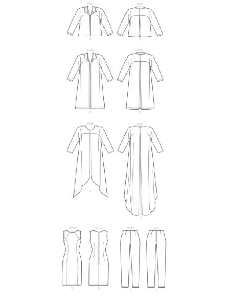 Butterick 6802/A5 - Veste, robe et pantalon