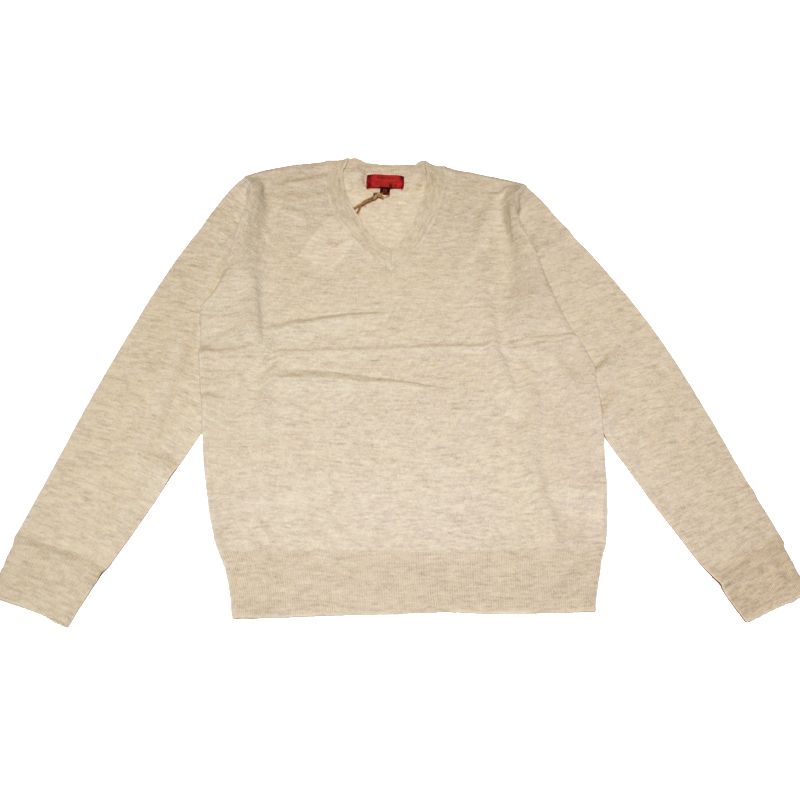 Pull col V 100% Yak - Beige (Taille S)