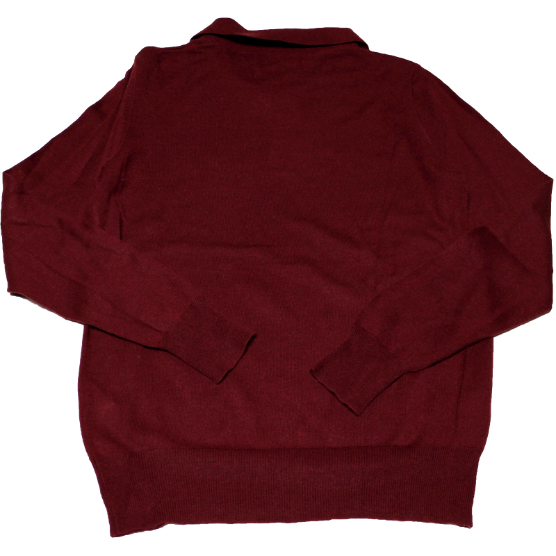 Polo 100% Yak brodé - Bordeaux (Taille S)
