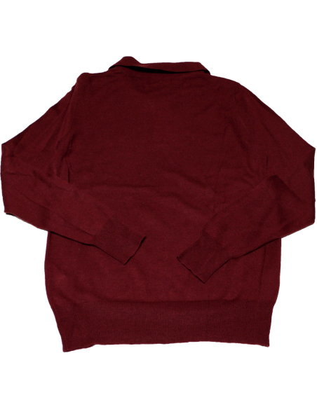 Polo 100% Yak brodé - Bordeaux (Taille S)