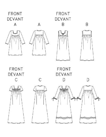 Butterick 6838/XS - Chemise de nuit