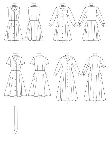 Patron Butterick 6843/B5 - Robe chemisier