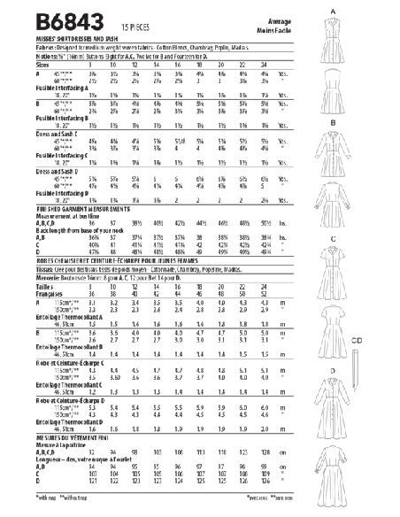 Patron Butterick 6843/B5 - Robe chemisier