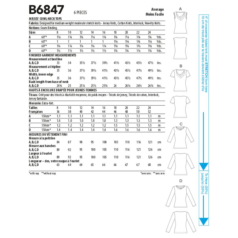 Patron Butterick 6847/B5 - Haut