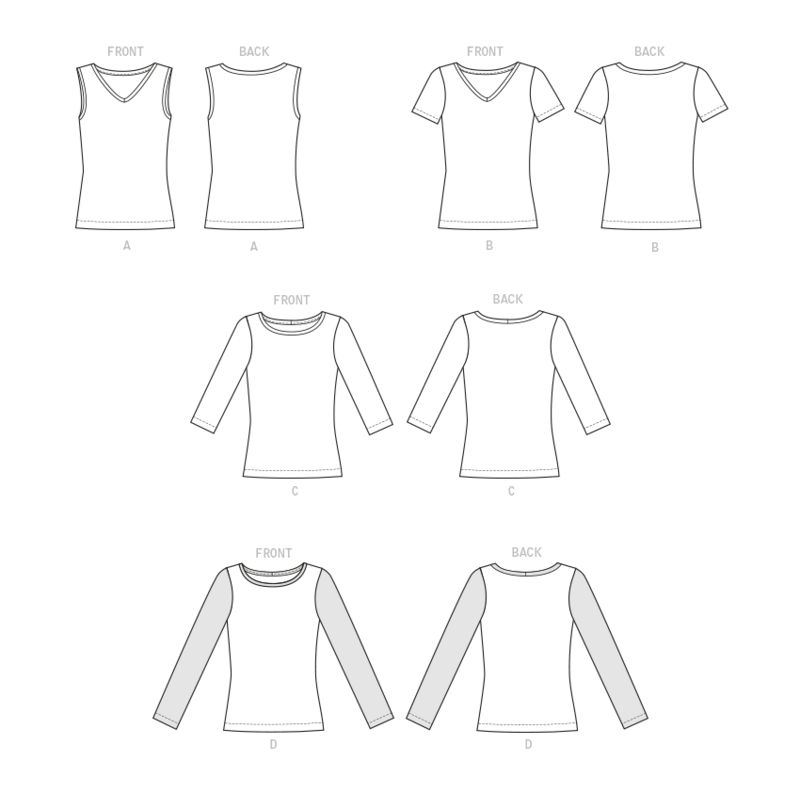 Patron Butterick 6848/B5 - T-shirt et débardeur