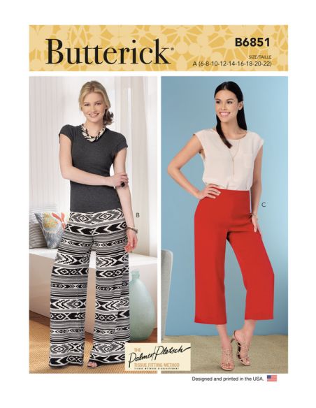 Patron Butterick 6851/A - Pantalon