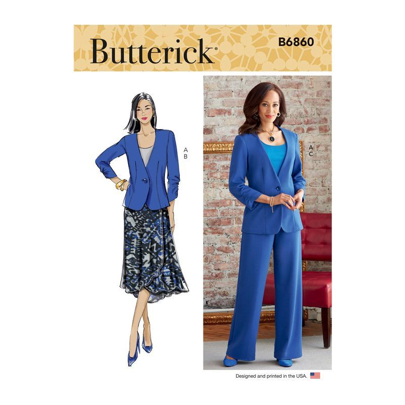 Patron Butterick 6860/B5 - Veste, jupe et pantalon