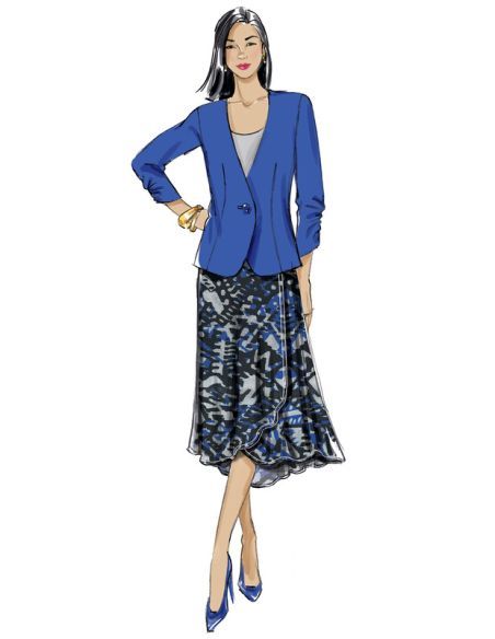 Patron Butterick 6860/B5 - Veste, jupe et pantalon