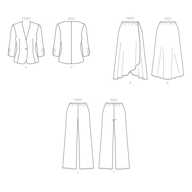 Patron Butterick 6860/B5 - Veste, jupe et pantalon