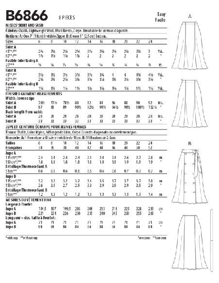 Butterick 6866/A5 - Jupe