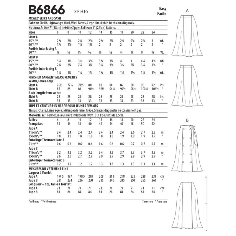 Butterick 6866/A5 - Jupe