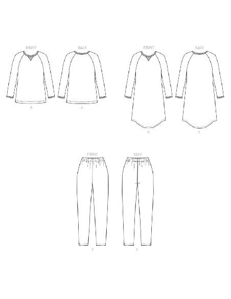 Patron Butterick 6867/A - Haut, tunique et pantalon