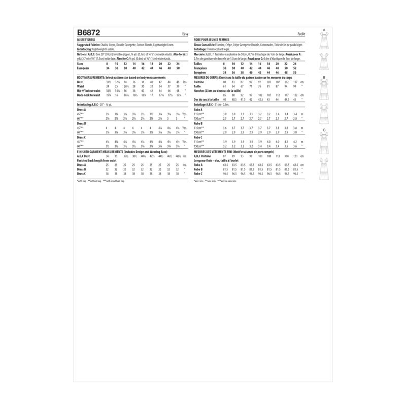 Patron Butterick 6872/B5 - Robe