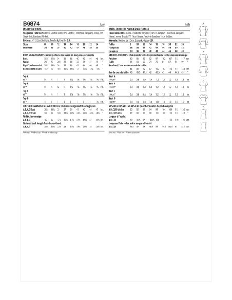 Patron Butterick 6874/B5 - Haut